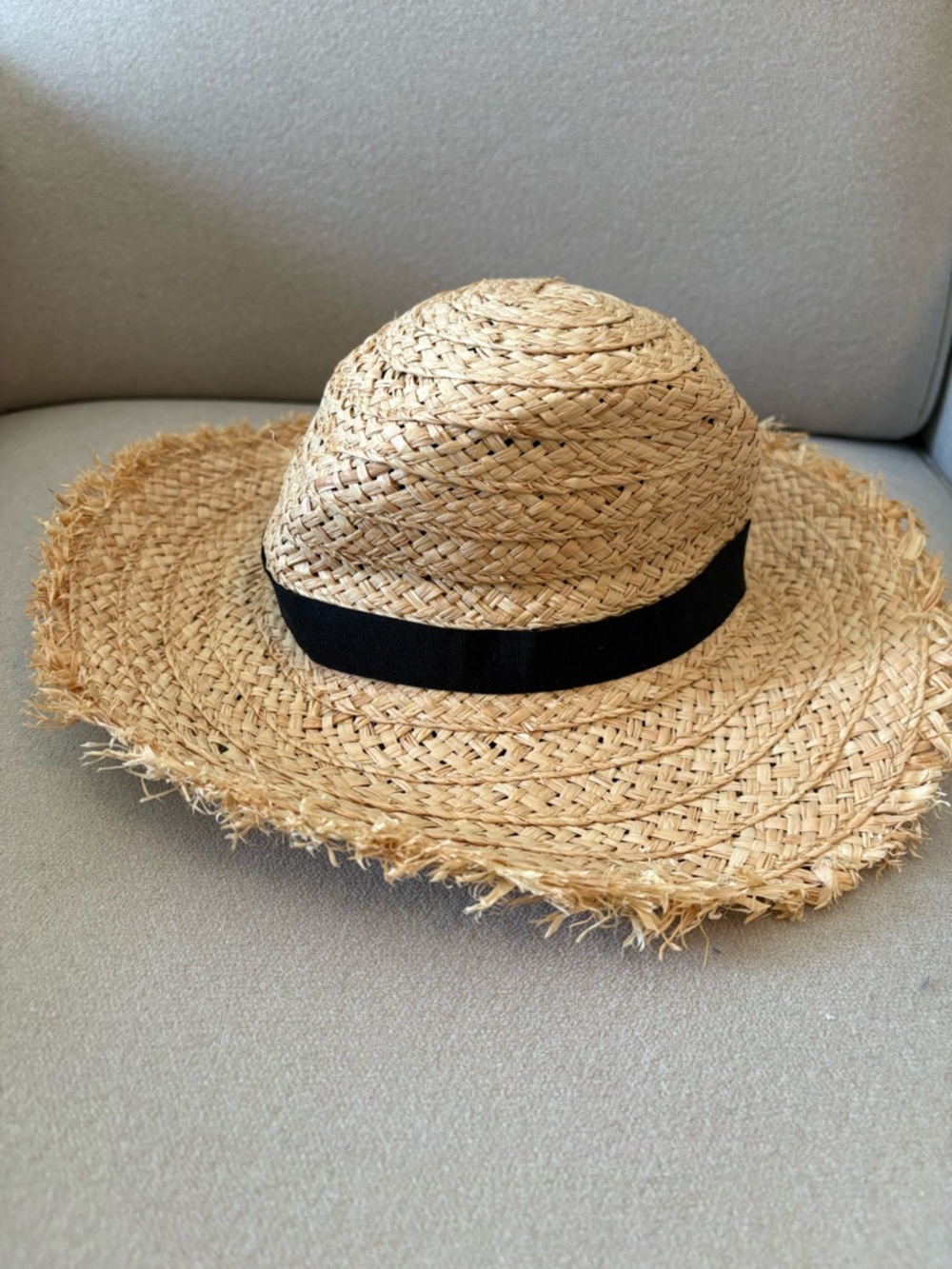 ZARA FRAYED RAFFIA BOATER HAT - Picture 4 of 7